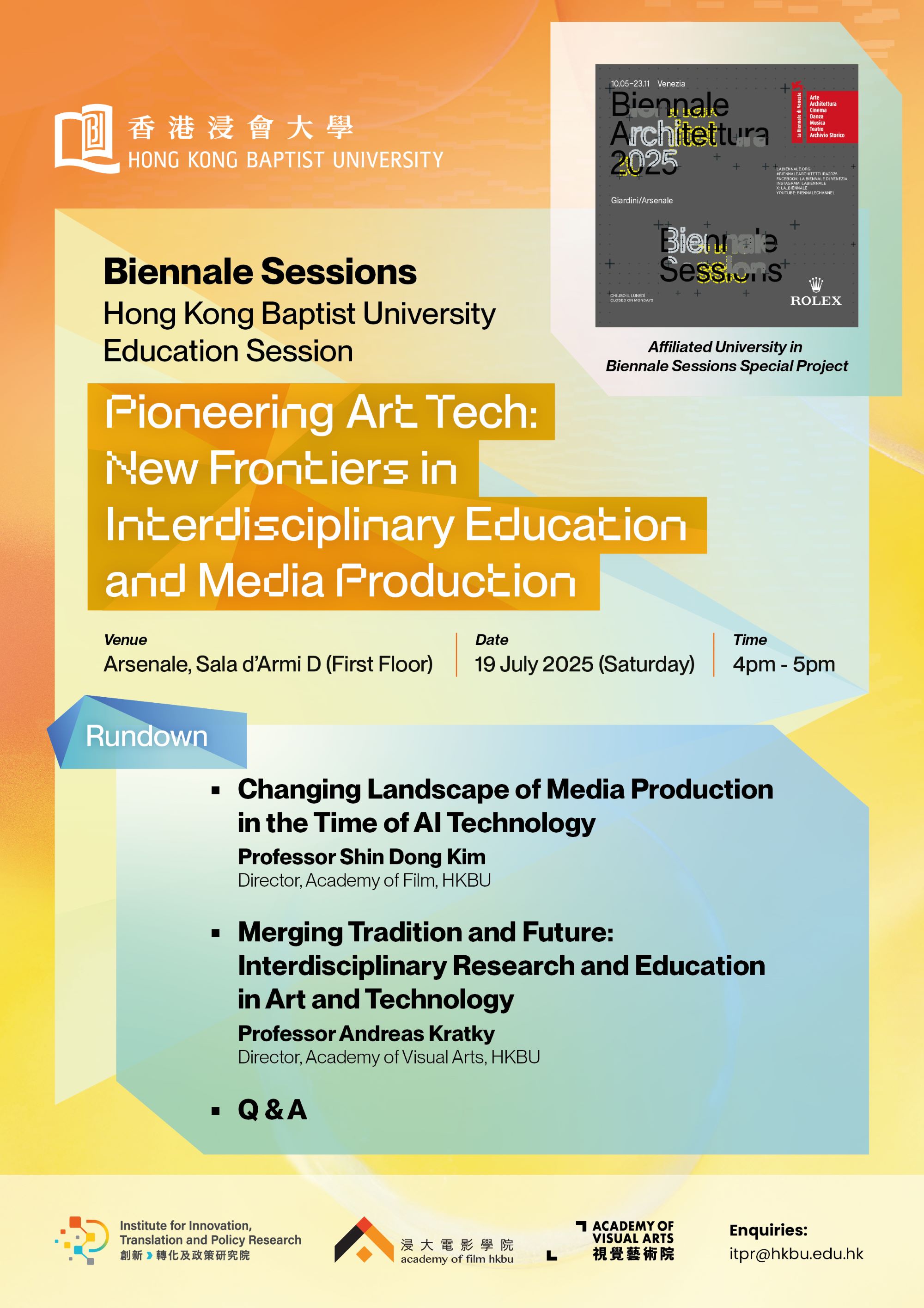 Poster of the HKBU Participation at Biennale Sessions